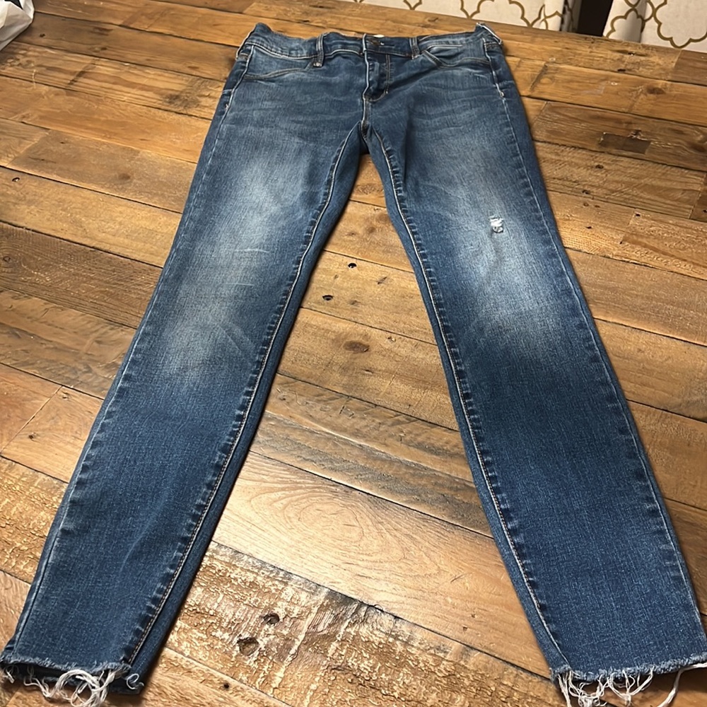 Pacsun Womens Blue Denim Jeggings Power Super Stretch Distressed Jeans Size 25